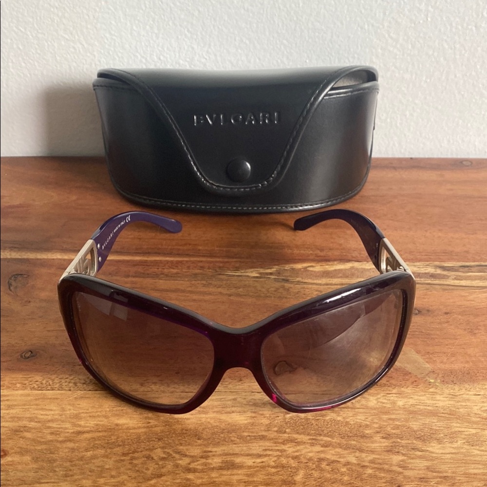 Bulgari Purple Oversized Sunglasses